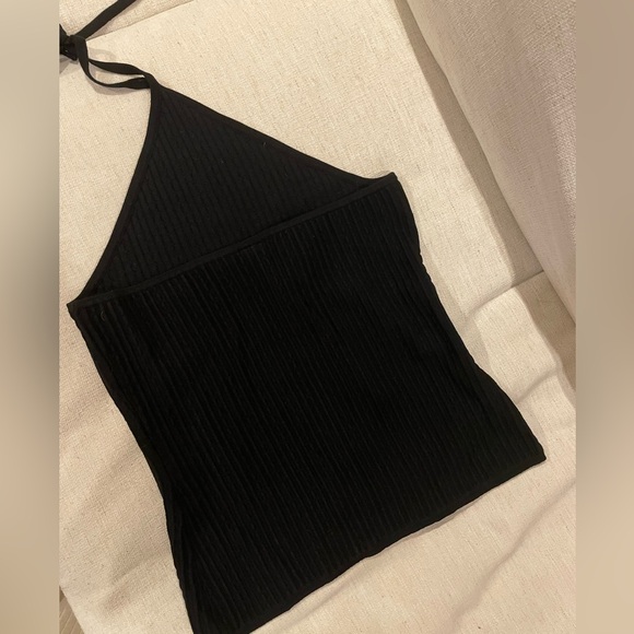 Black Ribbed Halter Top - Picture 6 of 9